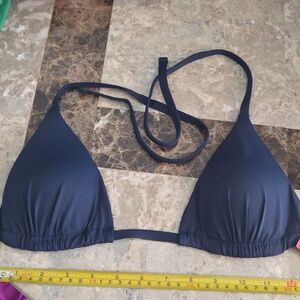 NWT spanx navy blue bikini top with pads small Gold Hardware